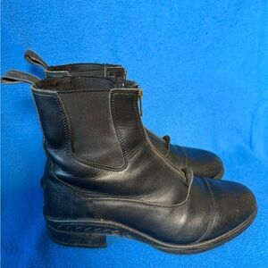 Smartpak Eliza Thinsulate Zip Black Leather Paddock Boot Womens Sz 9 Front Zip